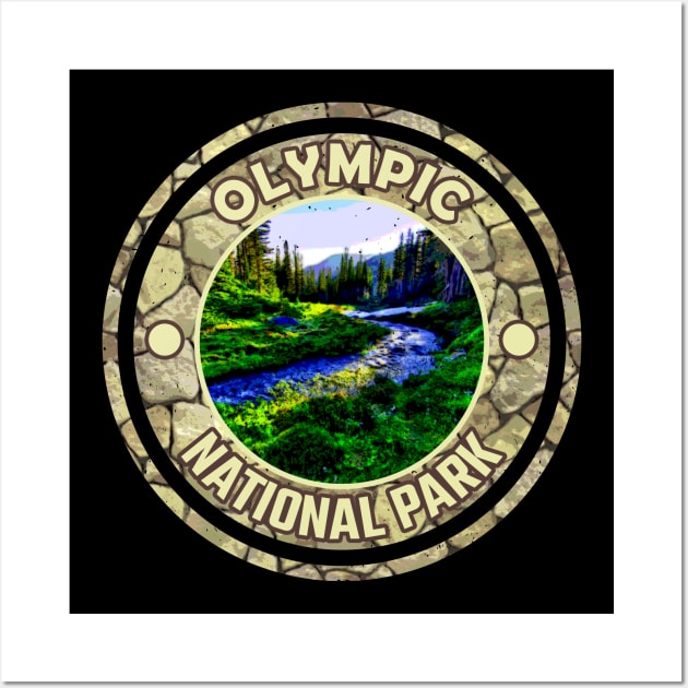 Olympic National Park Adventure, Washington Stone Sign Wall Art by Jahmar Anderson